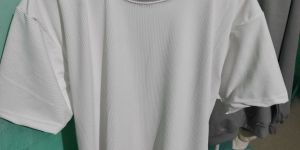 SUM015 Unisex White Ribbed T Shirt