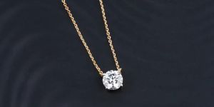 1ct Round Diamond Solitaire Ladies Necklace