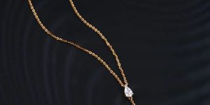 3 Diamond Womens Drop Necklace