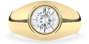 Classic Round Solitaire Flush Setting Ring For Men