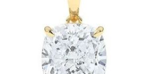 Cushion Cut Diamond Solitaire Pendant
