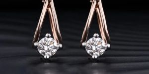 Round Womens Diamond Hoop Earrings