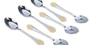 Silver Gilded Silver Steel Spoons Set