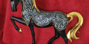 Luxury Black & Gold Horse Figurine