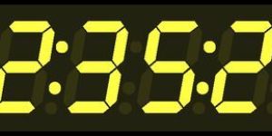 Digital Clock (16 x6 Inch Yellow)