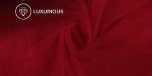 LaVante Fashion Blood Red Plain Premium Quality Butterfly Net Fabric