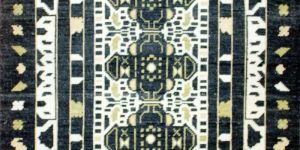 geometric oushak wool knotted carpet