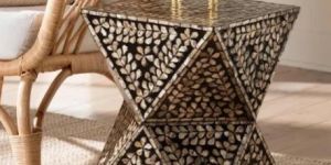 Jodha Elysian Side Table In Mother Of Pearl