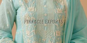 Ladies Cotton Chikankari Embroidery Anarkali Suit