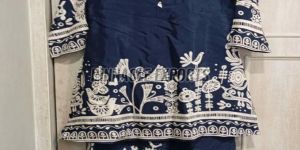 Ladies Rayon Printed Cord Set