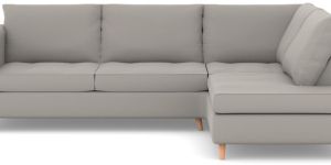 Zinc Corner Leather Sofa LHF With Chaise