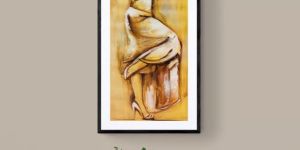 Elegant Framed Art Depicting a Woman Painting