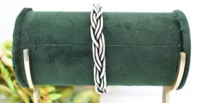 Women Braid Knot Design Everyday Wear Silver Kada