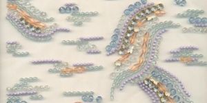 polyester beaded embroidery work fabric