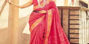 Ladies Pink Soft Silk Saree