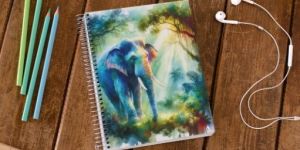 watercolor spiral notepad