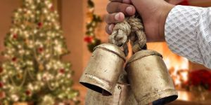 Set of 3 Rustic Style Christmas Hanging Cow Bells