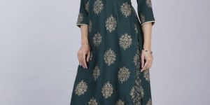 Ladies Black Printed Rayon Sharara Suit Set
