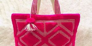 Designer Pink Soft Cotton Tote Bag