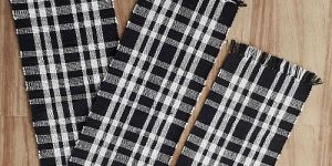 Handmade Checked Cotton Table Runner