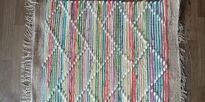 Multicolor Cotton Rectangular Door Mat