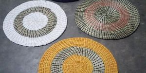 Multicolor Cotton Round Door Mat