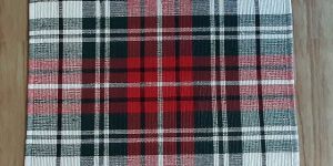 Rectangle Check Cotton Door Mat