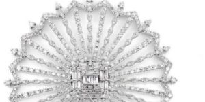 dangling baguette diamond ornament pendant necklace