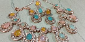 Artificial Multicolor Stone Necklace Set