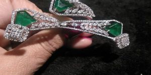 Designer Green Crystal American Diamond Ring