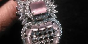 Designer Pink Crystal American Diamond Bracelet