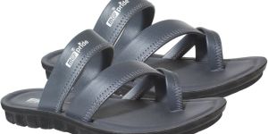 M-5453 Mens Grey Rexine Slippers