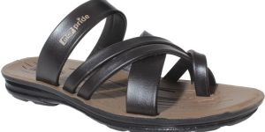 M-5687 Mens Fancy Brown Rexine Slippers