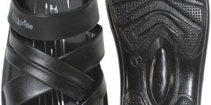 M-5689 Mens Stylish Black Rexine Slippers