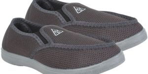 Mens Grey Rexine Slippers with PU Sole