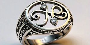 Initial Monogram Signet Ring for Men