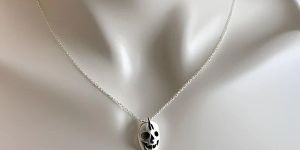 Women Persephone Sterling Silver Halloween Pumpkin Ghost Necklace