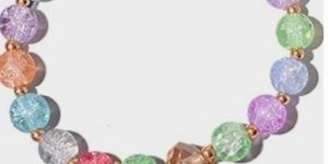 Crackle Beaded Charm Bracelet