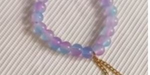 Lavender Beaded Charm Bracelet