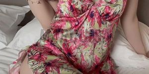 Ruffle Trim Floral Sleep Dress