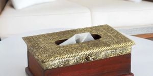 Wooden Tissue Box Napkin Holder 10 * 6 Inches
