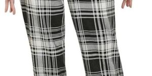 Ladies Black Checked Cotton Pyjama