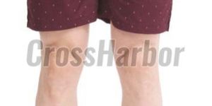 Mens Maroon Triangle Printed Cotton Shorts