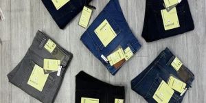 Black Letter Mens Slim Fit Jeans