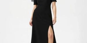 Ladies Stylish Plain Black Western Dress