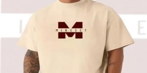 Mens Beige Cotton Oversized T-Shirt