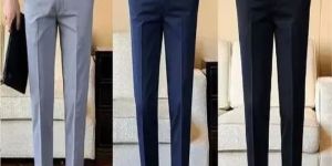 Mens Formal Regular Fit Cotton Blend Pants