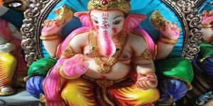 Glossy Finish Multicolor Polyresin Ganesha Statue