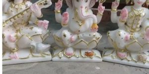 marble ganesh laxmi sarswati statue