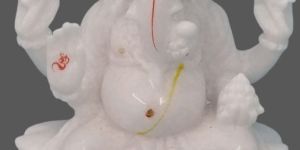 White Marble Ganesh Idol